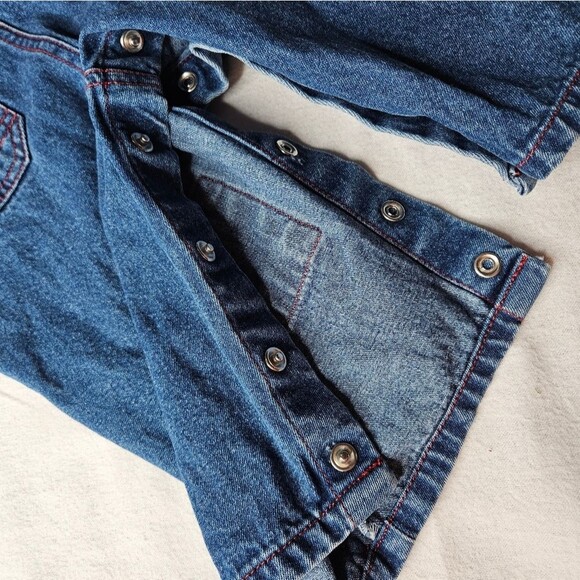 Moonbeams Indigo Blue Denim Felt Applique Cozy Puppy Adjustable Straps Overalls - Picture 10 of 11